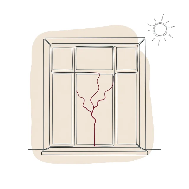 Vitrage de façade traversé par une fissure de casse thermique